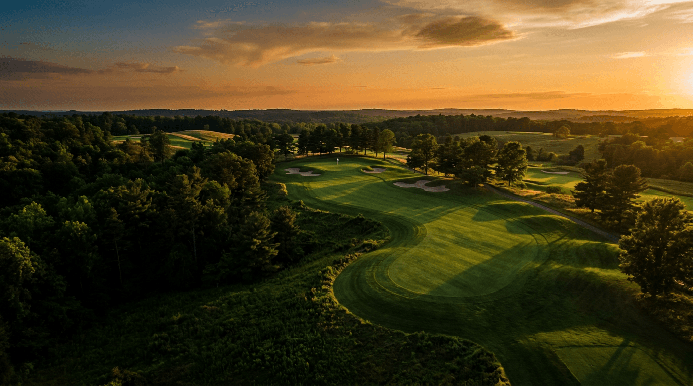 Aerial view of a golf course